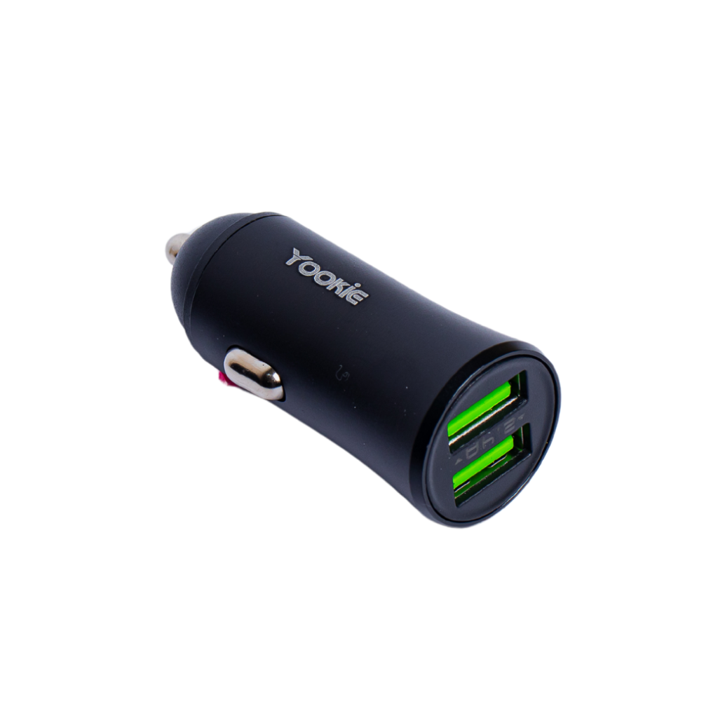 Carregador Veicular Yookie PC1 – 2x USB/Lightning - Preto — foto 1