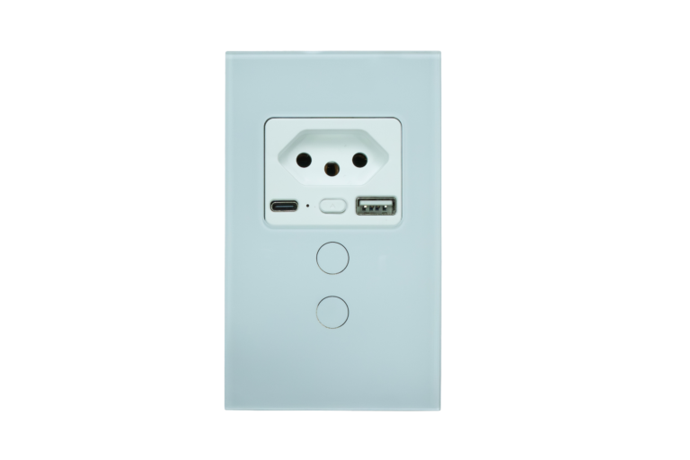 Interruptor de Luz Inteligente Tuya WiFi com 2 Teclas Touch