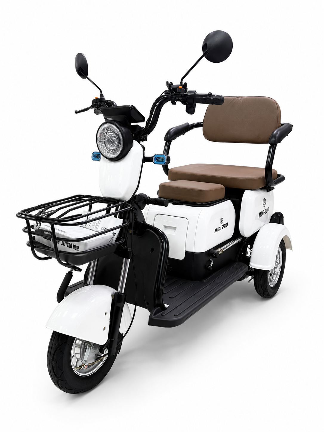 Triciclo Elétrico Midi Pro MDP-X3PRO-1000W-BRANCO