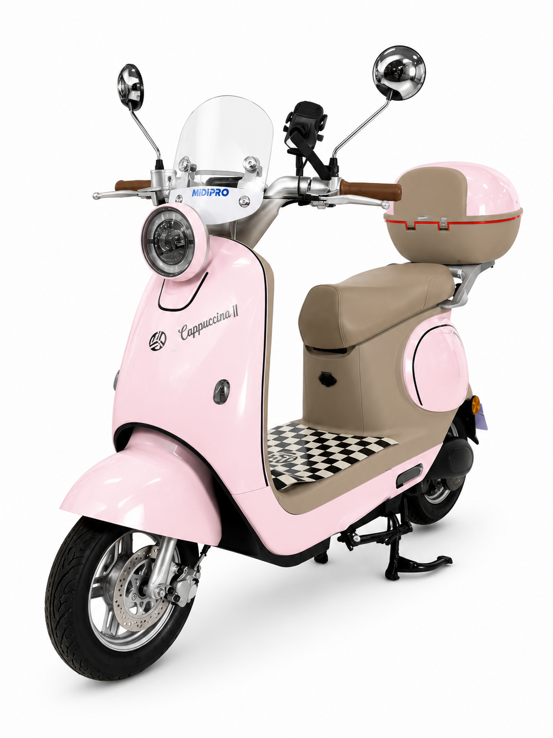 Moto Elétrica Midi Pro MDP-CAPPUCCINO II 1000W 60V/24Ah-Rosa (acompanha capacete)