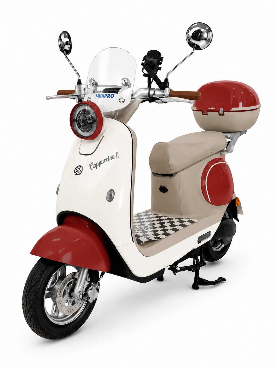 Moto Elétrica Midi Pro MDP-CAPPUCCINO II 1000W 60V/24Ah - Vermelho (Acompanha Capacete)