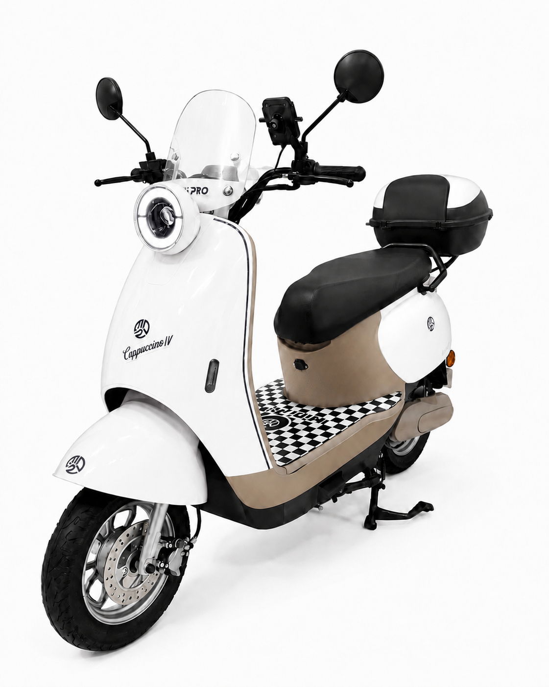 Moto Elétrica Midi Pro MDP-CAPPUCCINO IV 1000W 60V/30Ah – Branco (Acompanha Capacete)