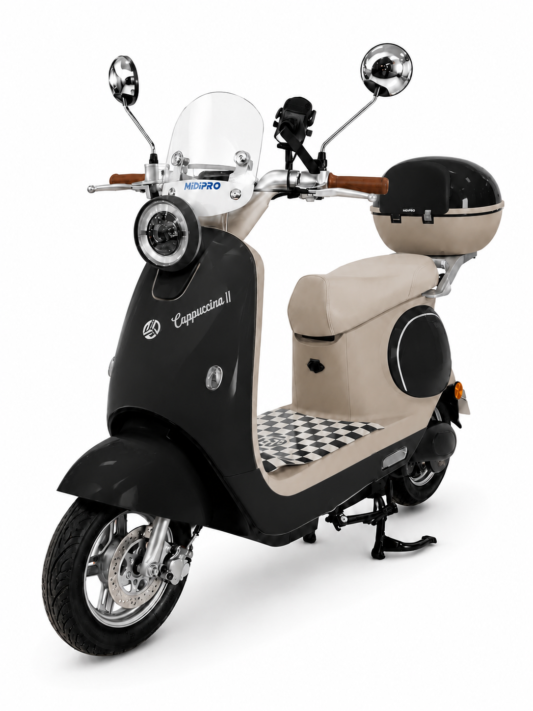 Moto Elétrica Midi Pro MDP-CAPPUCCINO II 1000W 60V/24Ah - Preto (Acompanha Capacete)