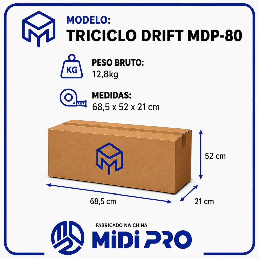 Triciclo Scooter Elétrico Infantil Drift Midi Pro MDP-80 (8″) | 350W - Football (Capacete e Kit de Proteção) — foto 3