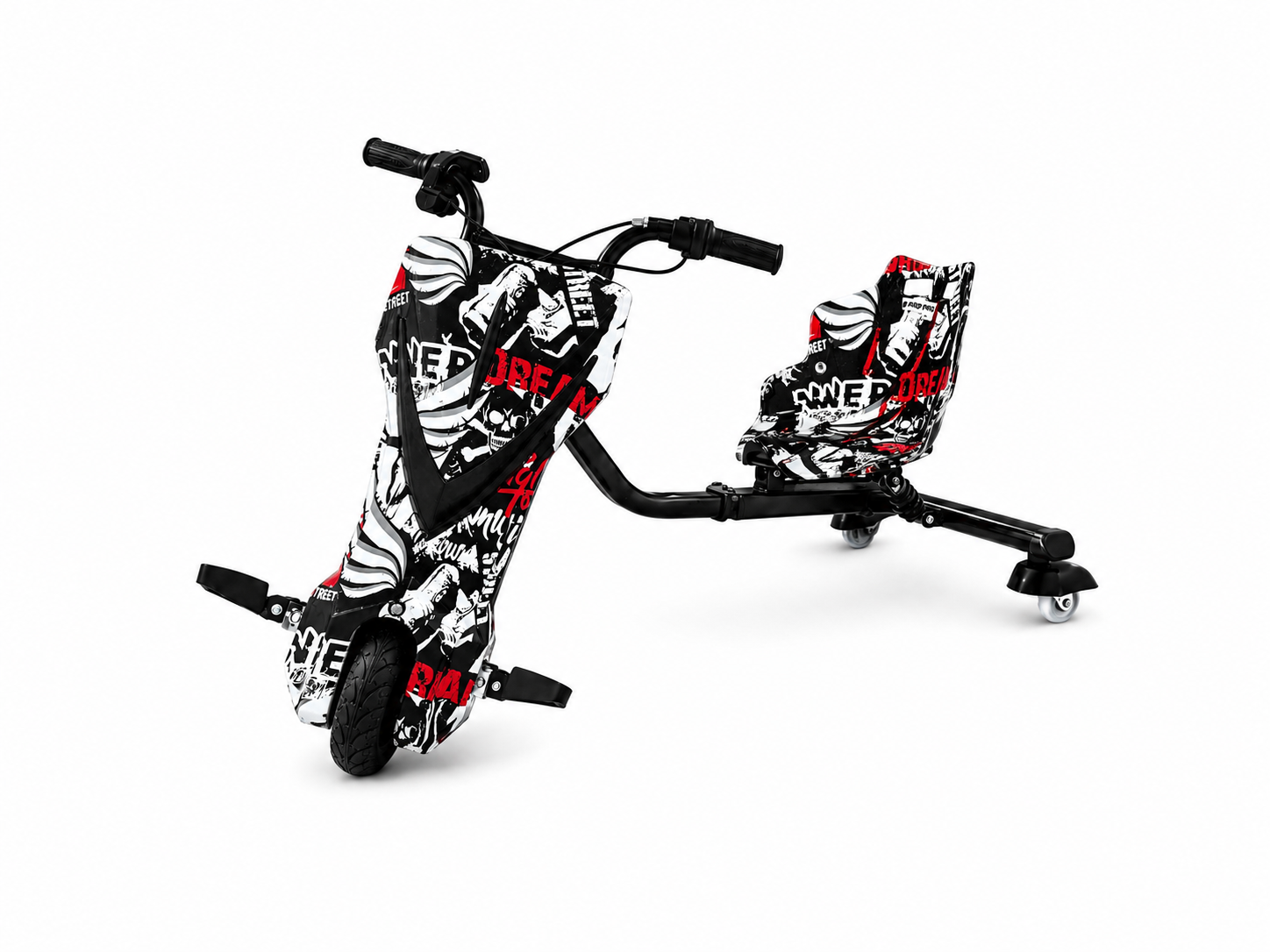 Triciclo Scooter Elétrico Infantil Drift Midi Pro MDP-80 (8″) | 350W - Street white black (Capacete e Kit de Proteção)