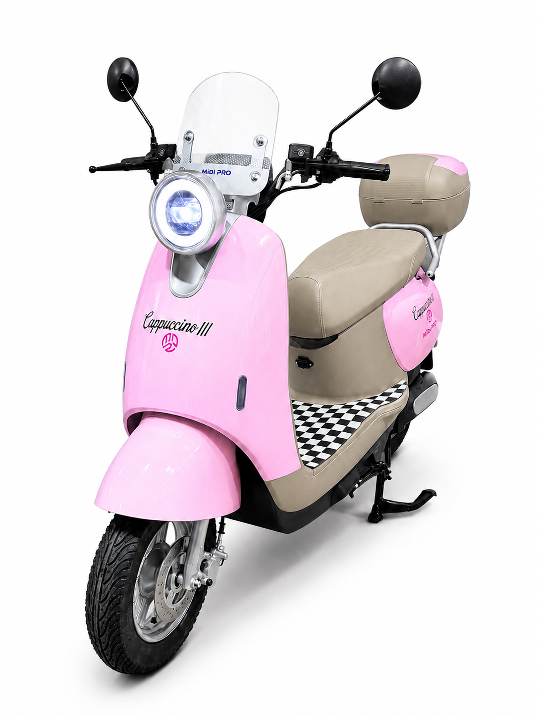 Moto Elétrica Midi Pro MDP-CAPPUCCINO III 1000W 60V/20Ah – Rosa (Acompanha Capacete)