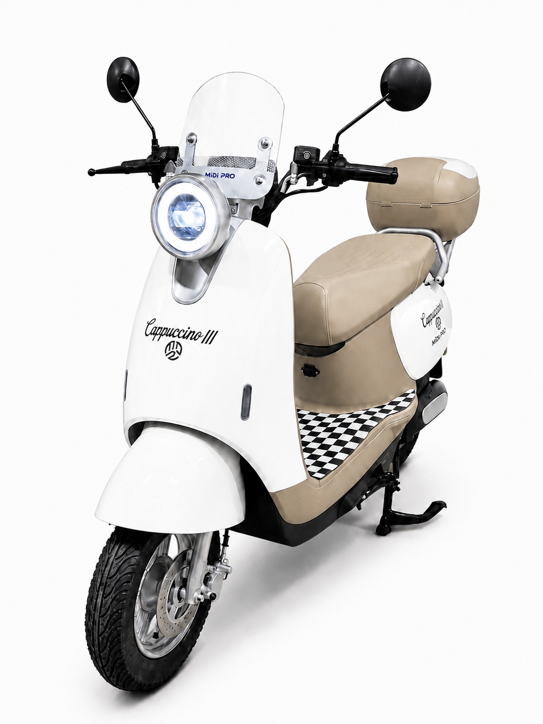 Moto Elétrica Midi Pro MDP-CAPPUCCINO III 1000W 60V/20Ah – Branco (Acompanha Capacete)