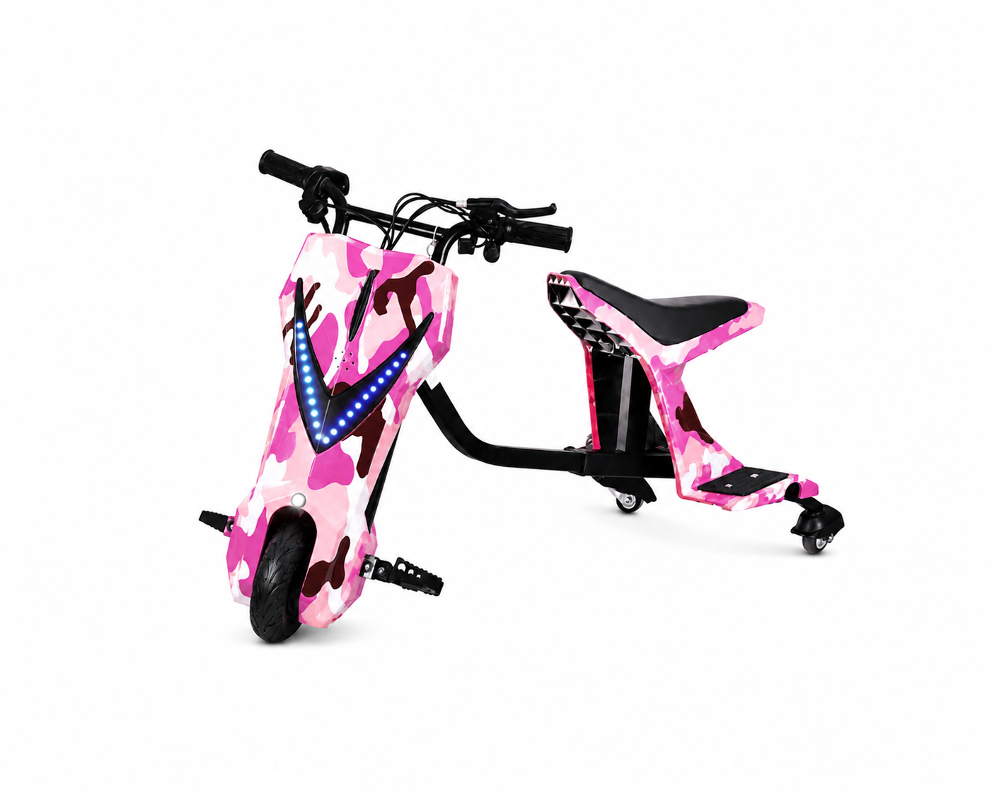 Triciclo Elétrico Infantil Drift Midi Pro MDP-88S (8”) | 350W – Rosa Camouflage(Capacete e Kit de Proteção)