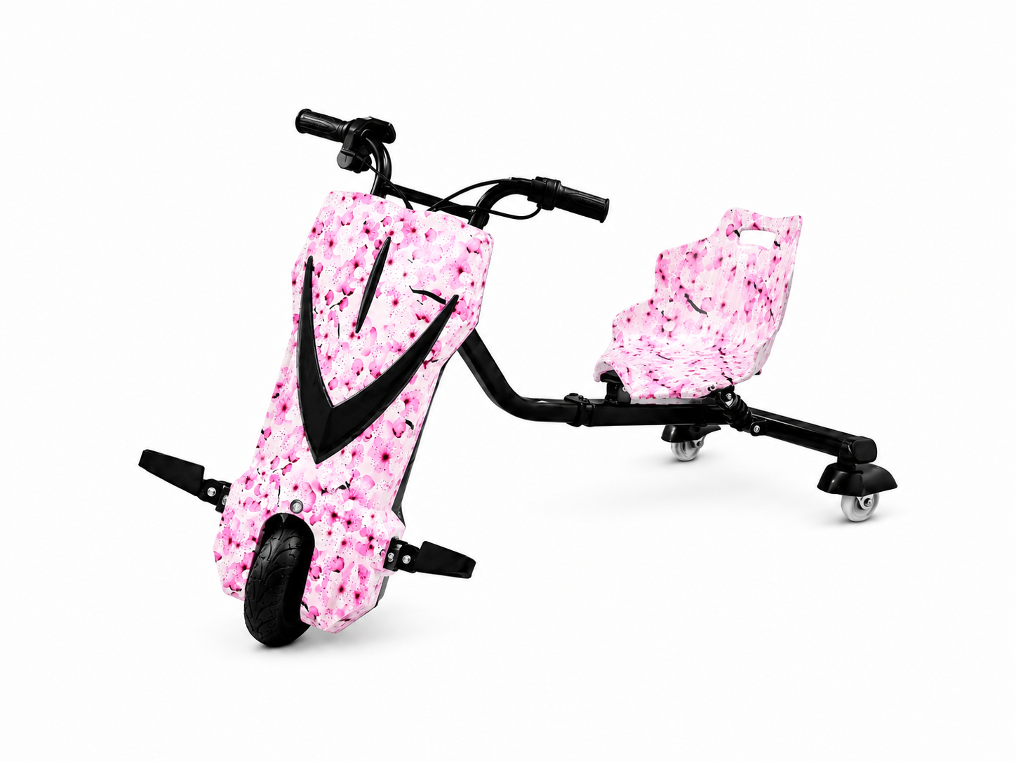 Triciclo Scooter Elétrico Infantil Drift Midi Pro MDP-80 (8″) | 350W - Rosa Cherry (Capacete e Kit de Proteção)