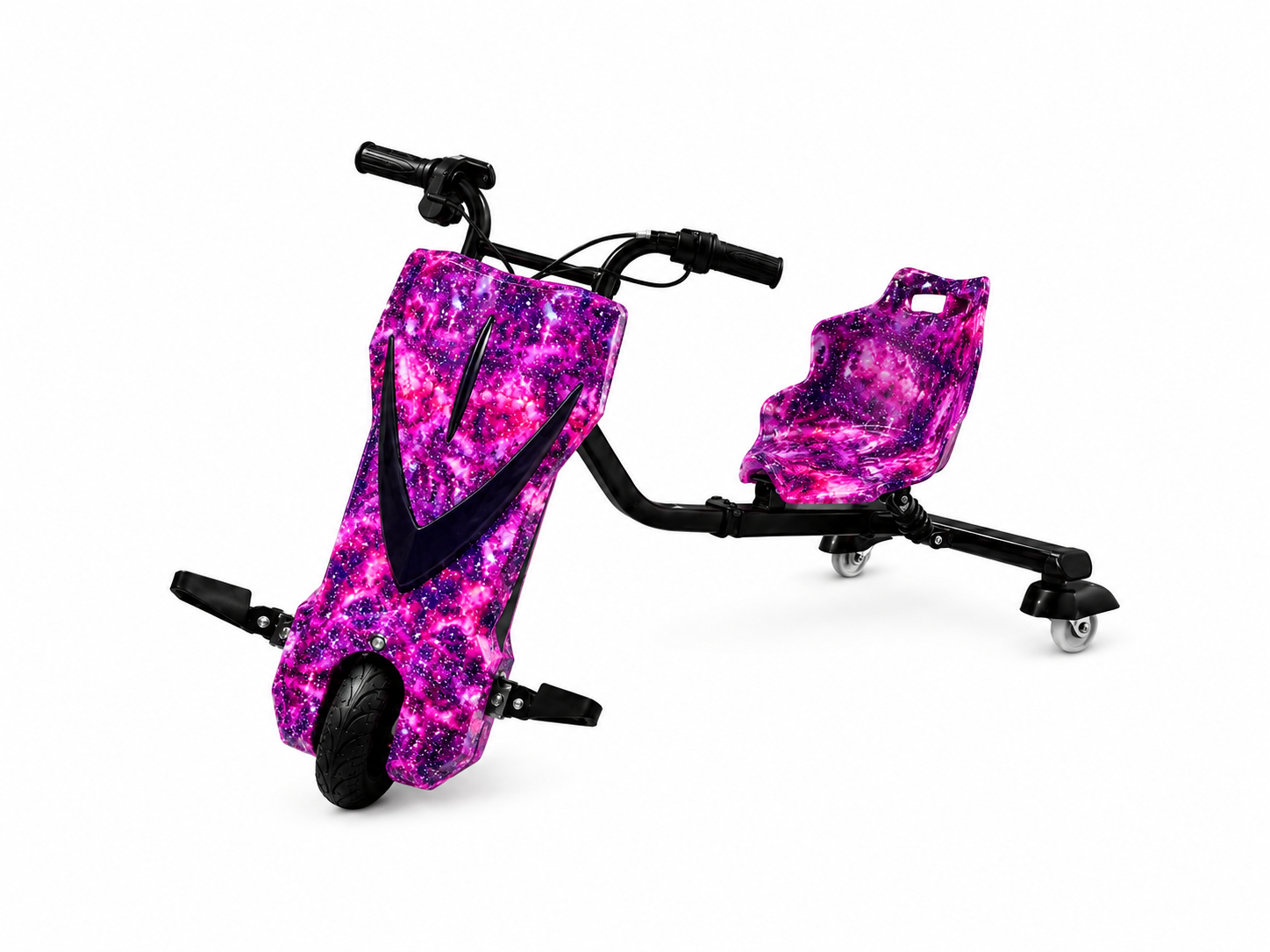 Triciclo Scooter Elétrico Infantil Drift Midi Pro MDP-80 (8″) | 350W - Pink galaxy (Capacete e Kit de Proteção)