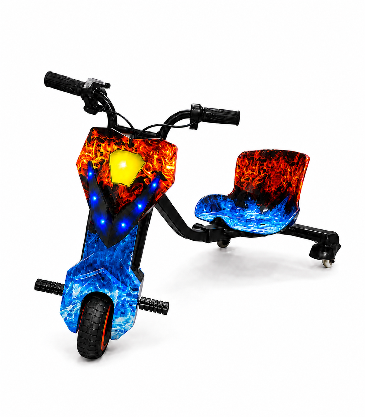 Triciclo Scooter Elétrico Drift Infantil Midi Pro MDP-65 (6,5”) – Ice Fire (Capacete e Kit de Proteção)