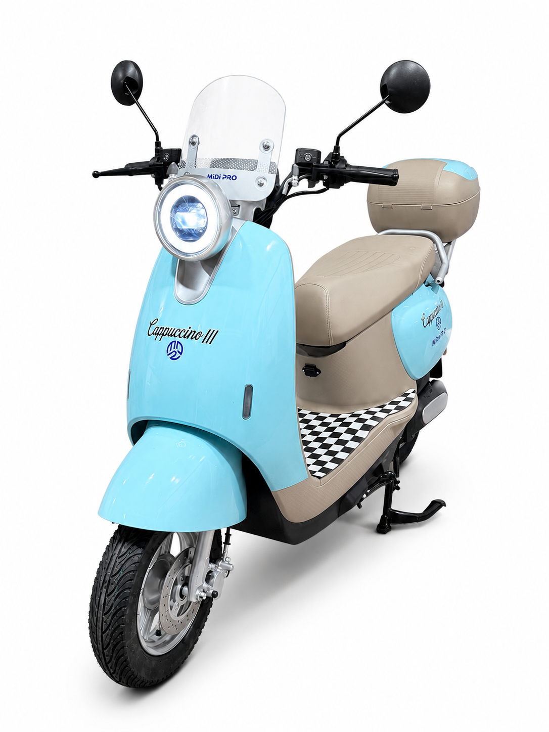 Moto Elétrica Midi Pro MDP-CAPPUCCINO III 1000W 60V/20Ah – Verde Água (Acompanha Capacete)