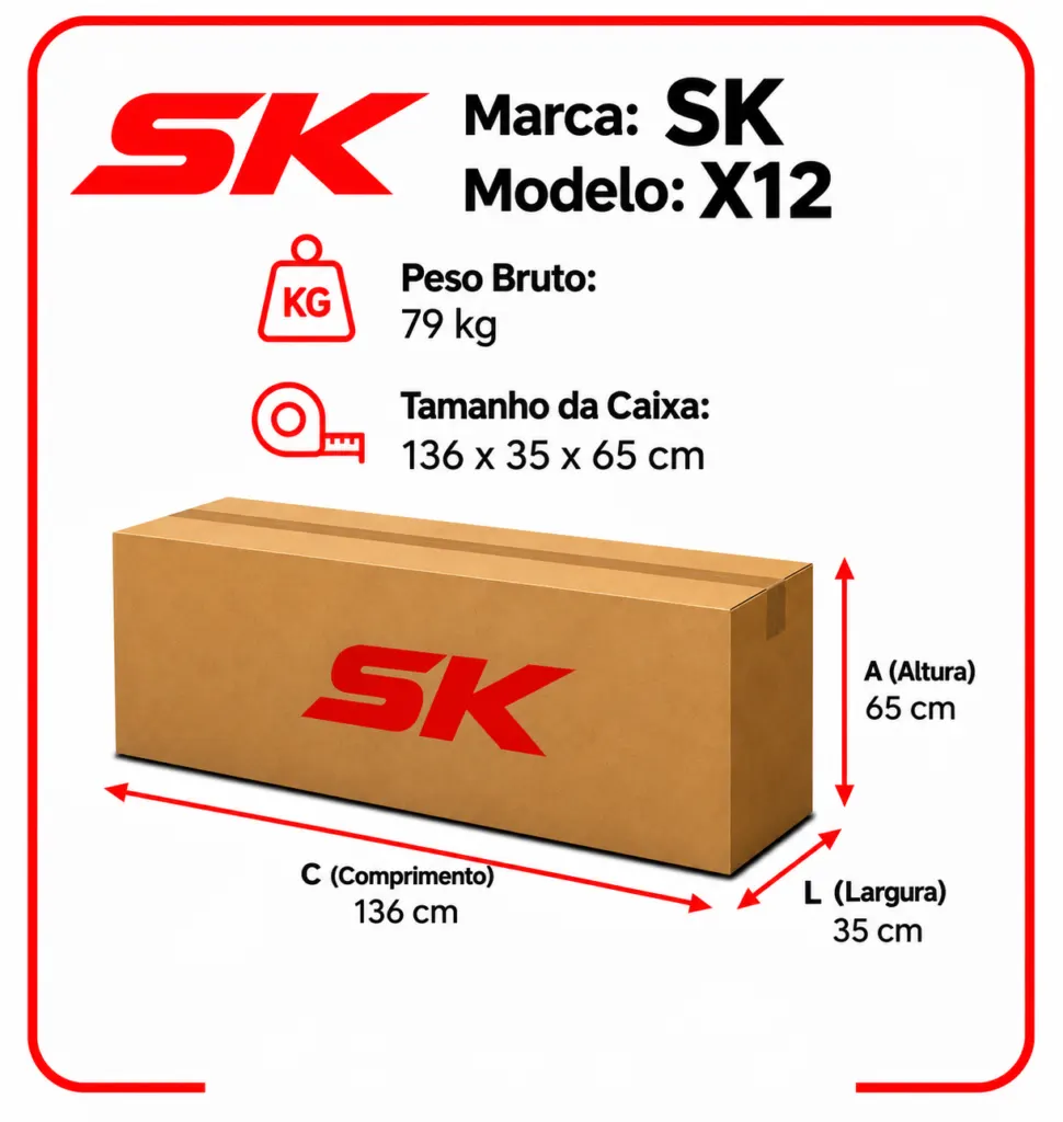 Moto Elétrica SK X12 | 1000W – 60V/20Ah - Preta Marrom — foto 4