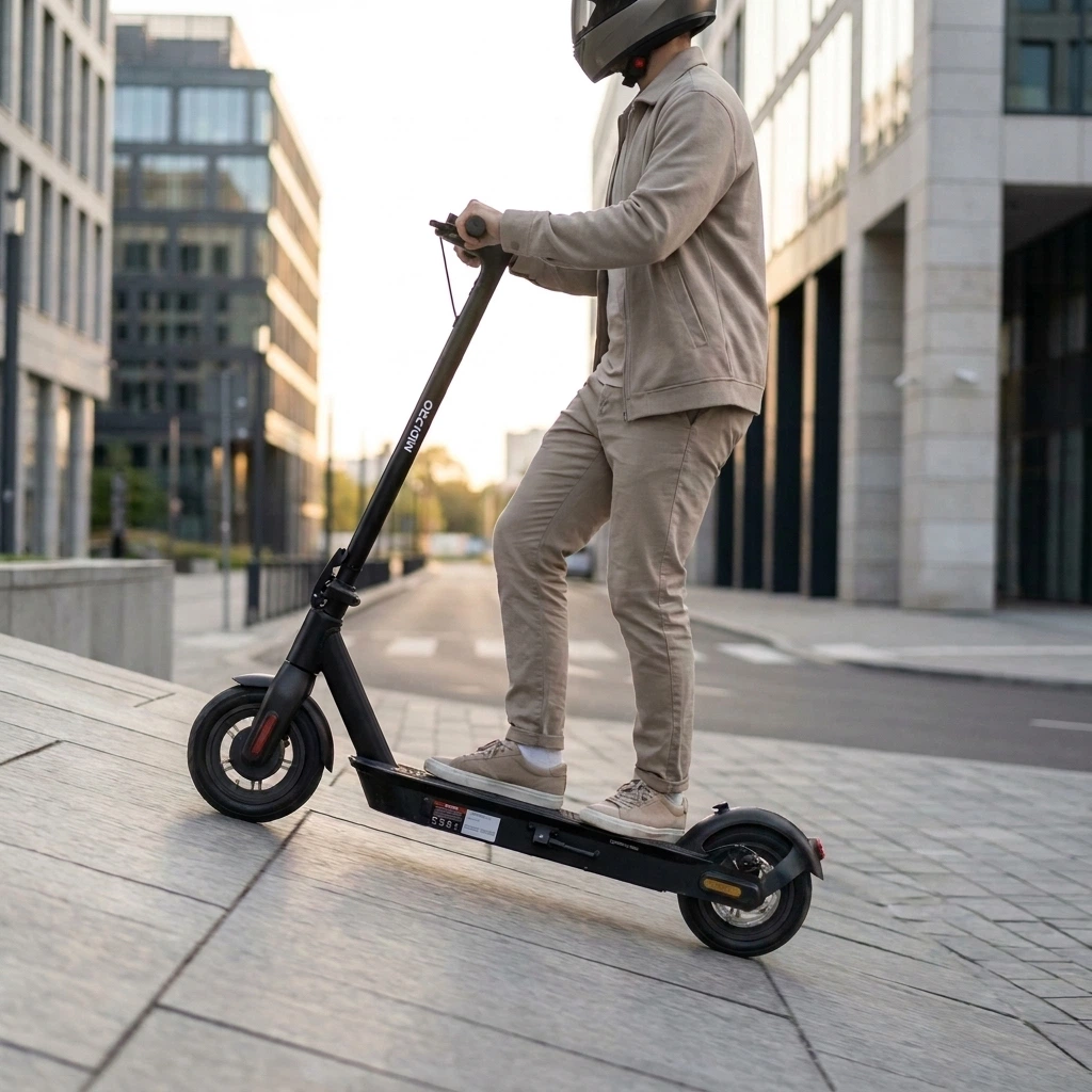Cuál scooter eléctrico comprar: Patinete eléctrico MDP-E9G subiendo una cuesta