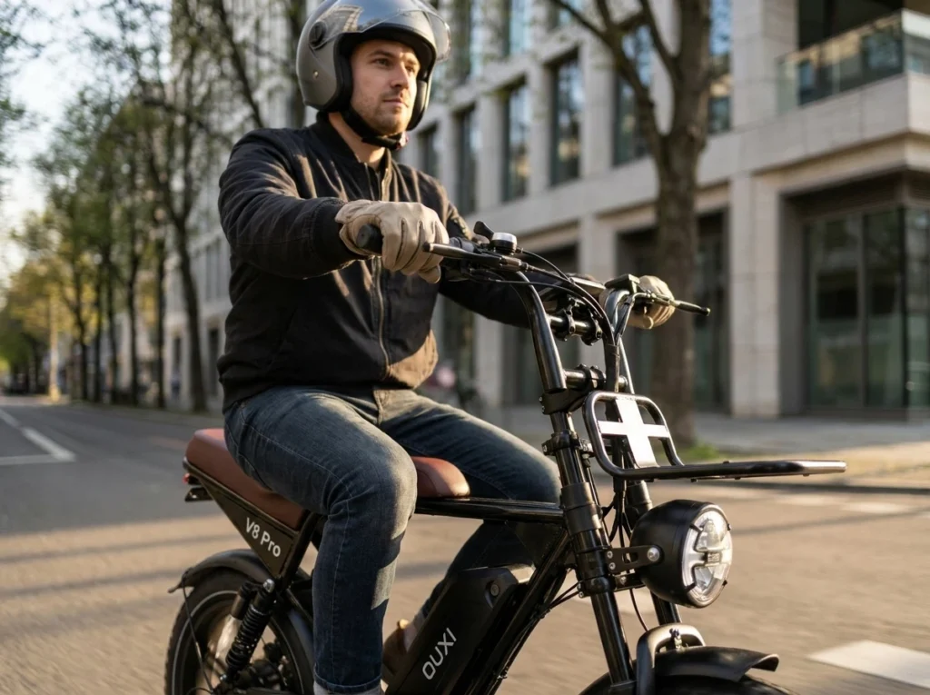 Acelerador de una moto eléctrica autopropulsada