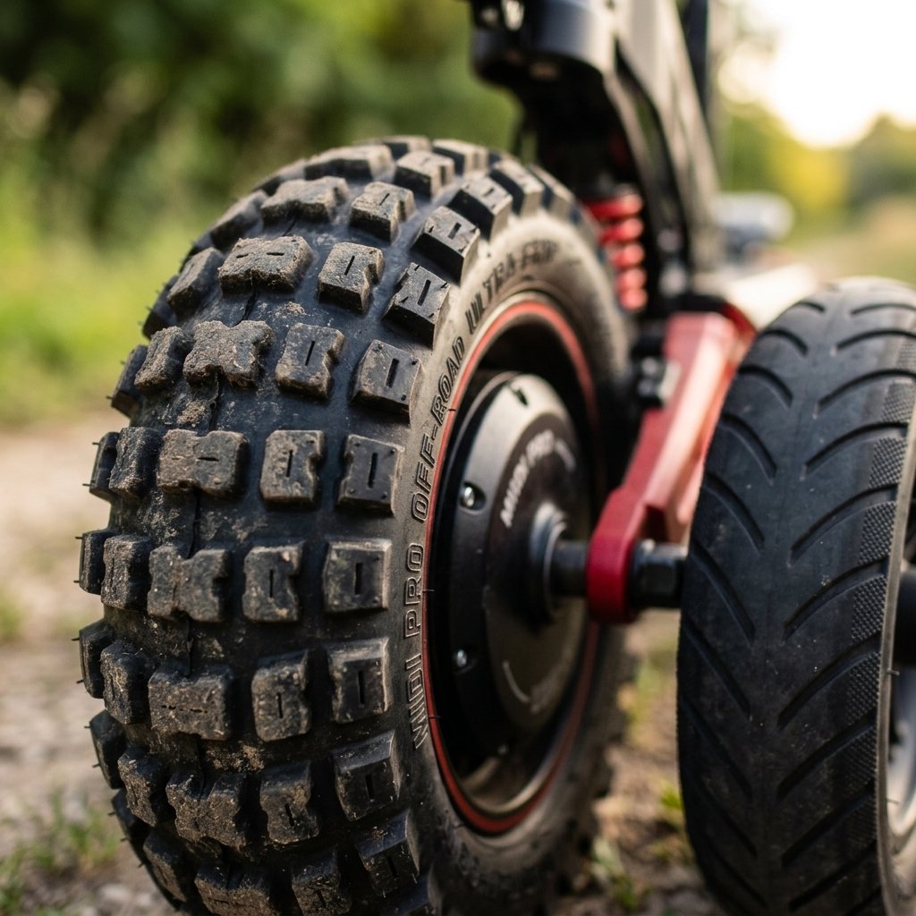 Patinete elétrico off-road: Comparação entre pneu off-road e pneu comum de patinete elétrico